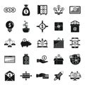 Crowdfunding platform community icons set, simple style