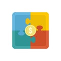 Crowdfunding puzzle icon flat isolated vector Royalty Free Stock Photo