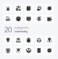 20 Crowdfunding Solid Glyph icon Pack like business funding financial fund budget