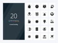 20 Crowdfunding Solid Glyph icon for presentation