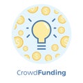 Crowdfunding vector flat illustration. Idea of sharing and donating money. Auditing tax process. EPS 10