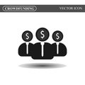 Crowdfunding vector icon