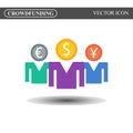 Crowdfunding vector icon