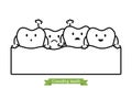 Crowding teeth malocclusion - cartoon vector outline style Royalty Free Stock Photo