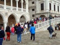 Crowds on Bridge Crossing the Rio di Palazzo Canal, Venice, Italy