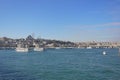 Crowds of busy people at the Eminonu ferry pier Golden horn Istanbul