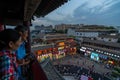 Crowds in busy Xian town centre