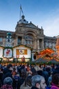 Crowds enjoy the food and drink huts at the German Christmas market in Birmingham