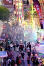 Crowds enjoying side show alley at the Ekka Royal Queensland Show in Brisbane Royalty Free Stock Photo