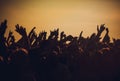 Crowds Enjoying Themselves At Outdoor Music Festival Royalty Free Stock Photo