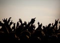 Crowds Enjoying Themselves At Outdoor Music Festival Royalty Free Stock Photo