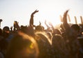 Crowds Enjoying Themselves At Outdoor Music Festival Royalty Free Stock Photo