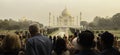 Crowds Gather at Taj Mahal at Sunrise