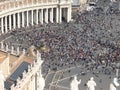 Crowds gathering in St Peters Square, Vatican City, 2 April 2005, The dayPope John Paul II died.