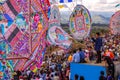Crowds & giant kites in cemetery, All Saints' Day, Guatemala Royalty Free Stock Photo