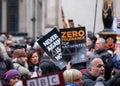 Crowds holding banners and flags at the March Against Antisemitism, in central London during the Israel Gaza conflict.