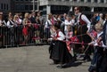 Crowds lining the street for the children`s parade on Norway`s National Day, 17th of May