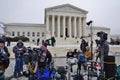 Crowds of mourners and media in front of the Supreme Court building where late Justice Antonin Scalia lays in repose