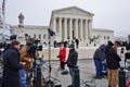 Crowds of mourners and media in front of the Supreme Court building where late Justice Antonin Scalia lays in repose Royalty Free Stock Photo