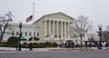 Crowds of mourners and media in front of the Supreme Court building where late Justice Antonin Scalia lays in repose Royalty Free Stock Photo