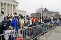 Crowds of mourners and media in front of the Supreme Court building where late Justice Antonin Scalia lays in repose Royalty Free Stock Photo