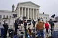 Crowds of mourners and media in front of the Supreme Court building where late Justice Antonin Scalia lays in repose Royalty Free Stock Photo