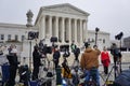 Crowds of mourners and media in front of the Supreme Court building where late Justice Antonin Scalia lays in repose