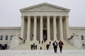 Crowds of mourners and media in front of the Supreme Court building where late Justice Antonin Scalia lays in repose Royalty Free Stock Photo