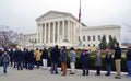 Crowds of mourners and media in front of the Supreme Court building where late Justice Antonin Scalia lays in repose