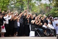 Crowds of mourners during Mourning Ceremony of King Bhimibol pass away