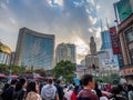 Crowds on Nanjing Road Pedestrian Street, Shanghai, China Royalty Free Stock Photo