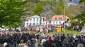 Crowds of participants in the Norwegian independence parade