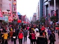 Crowds in a pedestrian street Royalty Free Stock Photo