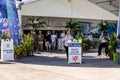 Crowds of people arrivnig at the Fort Lauderdale International Boat Show entrance gates