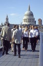 Millennium Bridge and River Thames London UK 2003