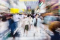 crowds of people crossing the Shibuya crossing in Tokyo, Japan Royalty Free Stock Photo