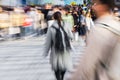 crowds of people crossing the Shibuya crossing in Tokyo, Japan Royalty Free Stock Photo