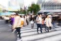 crowds of people crossing the Shibuya crossing in Tokyo, Japan Royalty Free Stock Photo