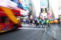 crowds of people crossing a street downtown of Manhattan, New York City, USA Royalty Free Stock Photo