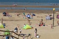 Crowds of people flock to Formby Beach, Liverpool during the current summer heatwave