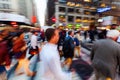 Crowds of people on the move on Broadway, Manhattan, New York City Royalty Free Stock Photo