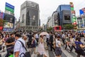 Crowds of people at Shibuya Crossing