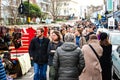 Crowds at the Portobello Road Antique Markets, London