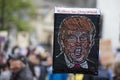 Crowds of protesters in London demonstrate against President Trump`s visit Royalty Free Stock Photo