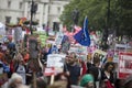 Crowds of protesters in London demonstrate against President Trump`s visit