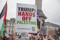Crowds of protesters in London demonstrate against President Trump's visit