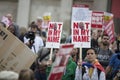 Crowds of protesters in London demonstrate against President Trump's visit