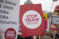 Crowds of protesters in London demonstrate against President Trump's visit