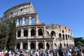 Crowds of tourists at Colosseum in Rome