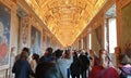 Tourists visiting the unique masterpieces at the Vatican Museum. Rome, Italy